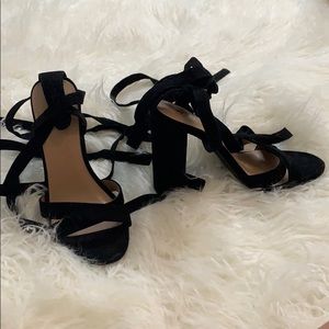 Black strapy heels